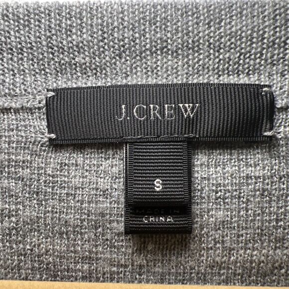 J Crew Womens Marino Wool Tunic Sweater V-Neck Small Hidden Pockets Heather Gray - Picture 3 of 9